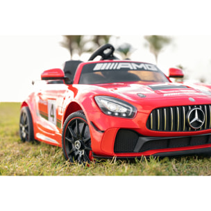 PLAYKIN Coche eléctrico niños MERCEDES-BENZ GT4 RED batería 12V con mando control +3 años