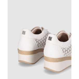 Zapatos de Piel - Blanco - Tacón: 4 cm
