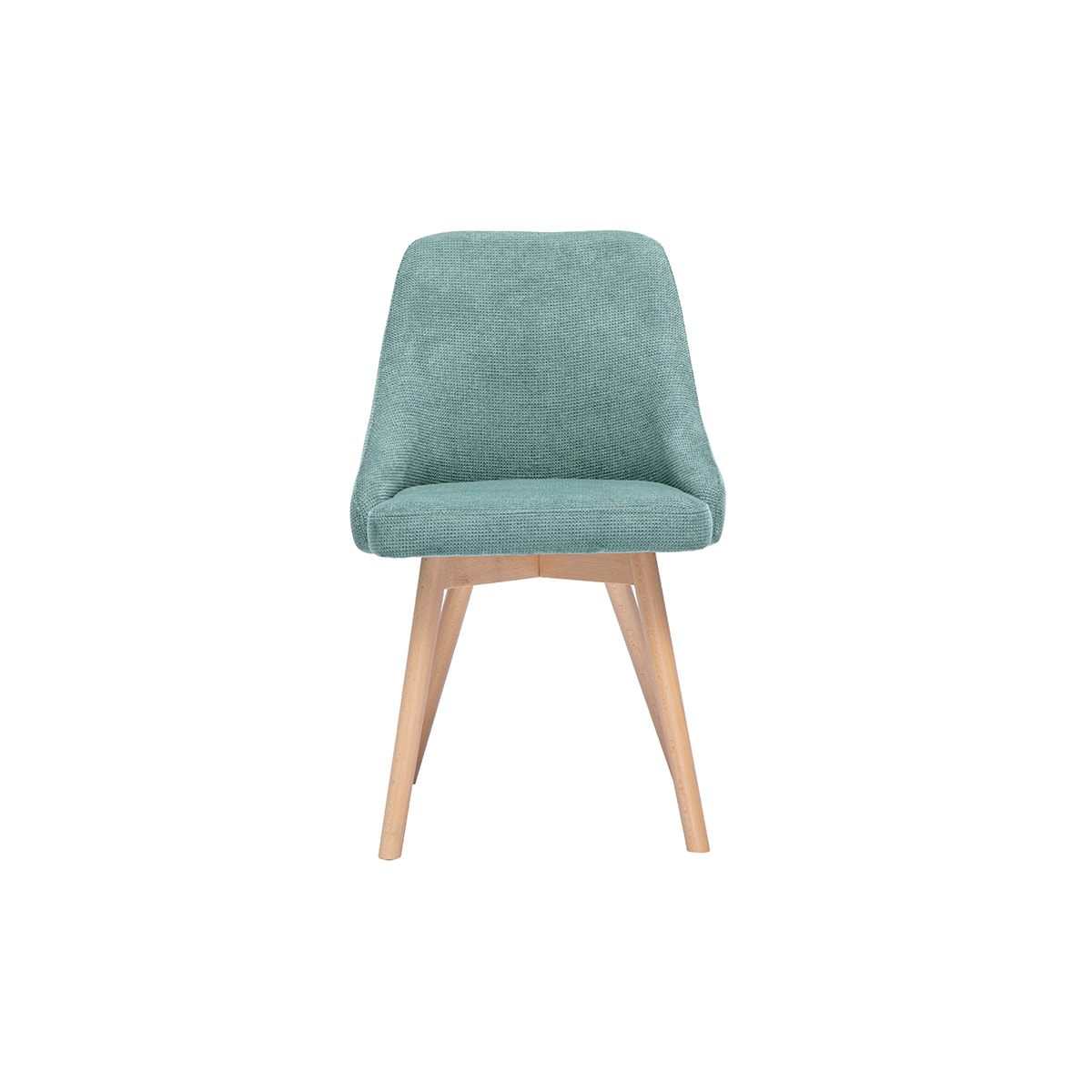 Chaises scandinaves en tissu chenille vert céladon et bois clair (lot de 2) HASTA