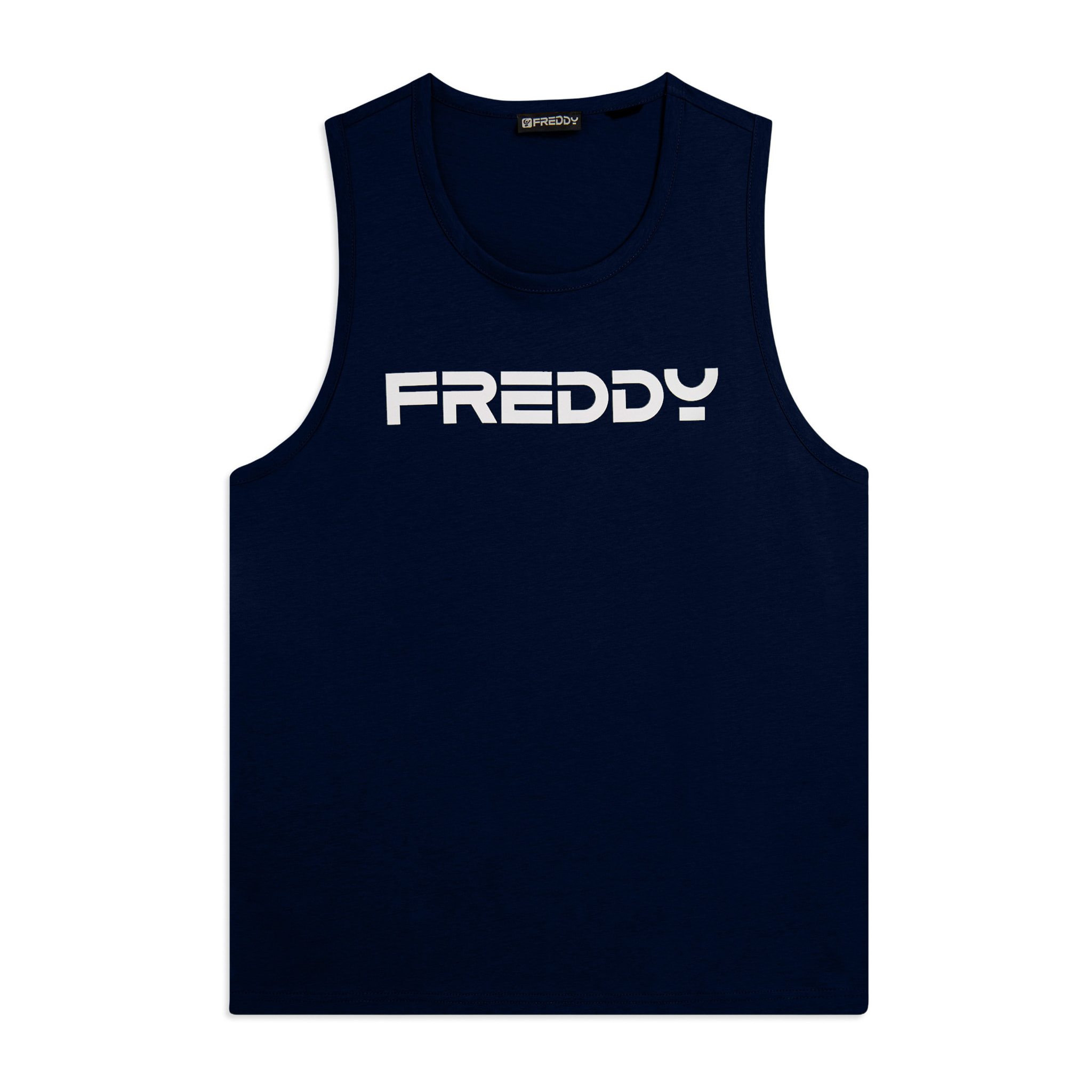 Canotta in cotone con retro vogatore e logo FREDDY