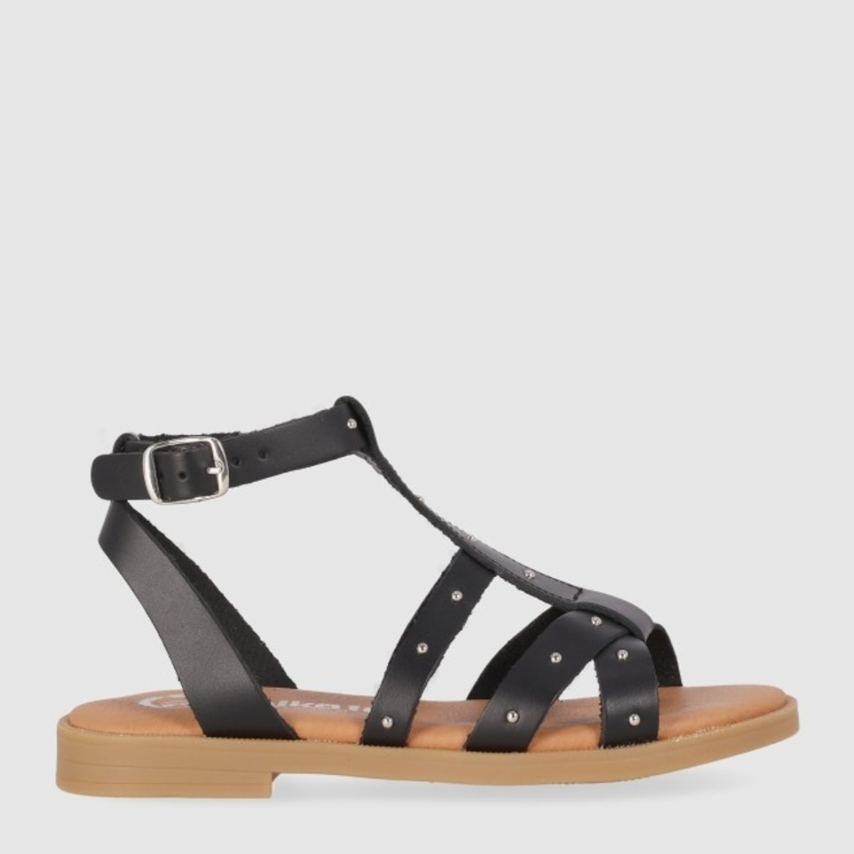 Sandalias de Piel - Negro - Tacón: Bajo