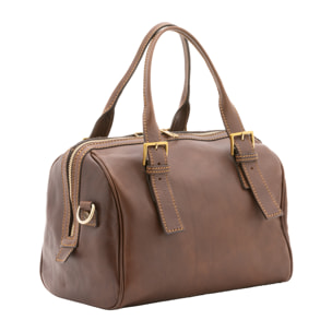 Borsa a bauletto  unisex In Vera pelle Made in Italy 29x27x13 cm
