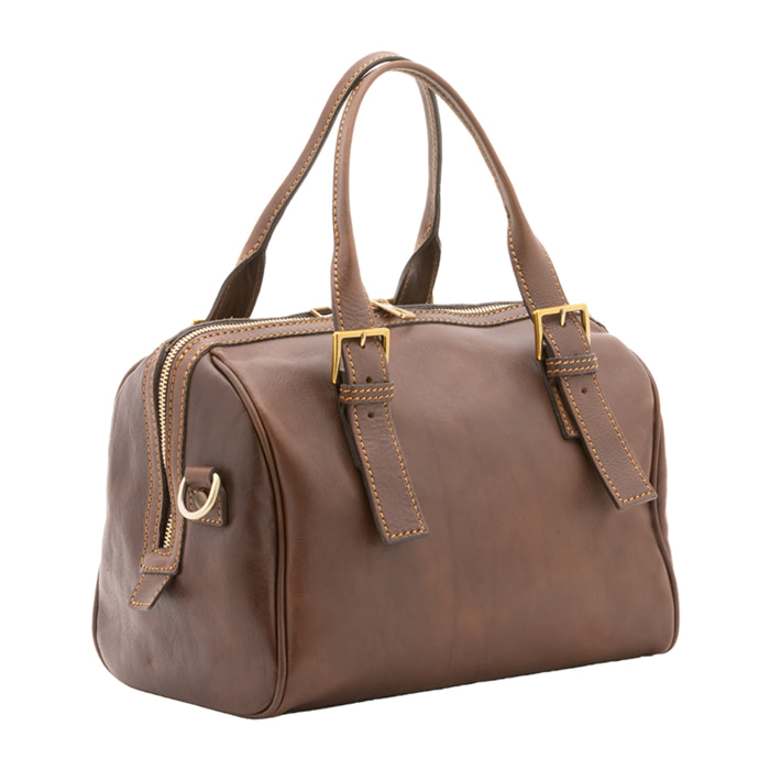 Borsa a bauletto  unisex In Vera pelle Made in Italy 29x27x13 cm