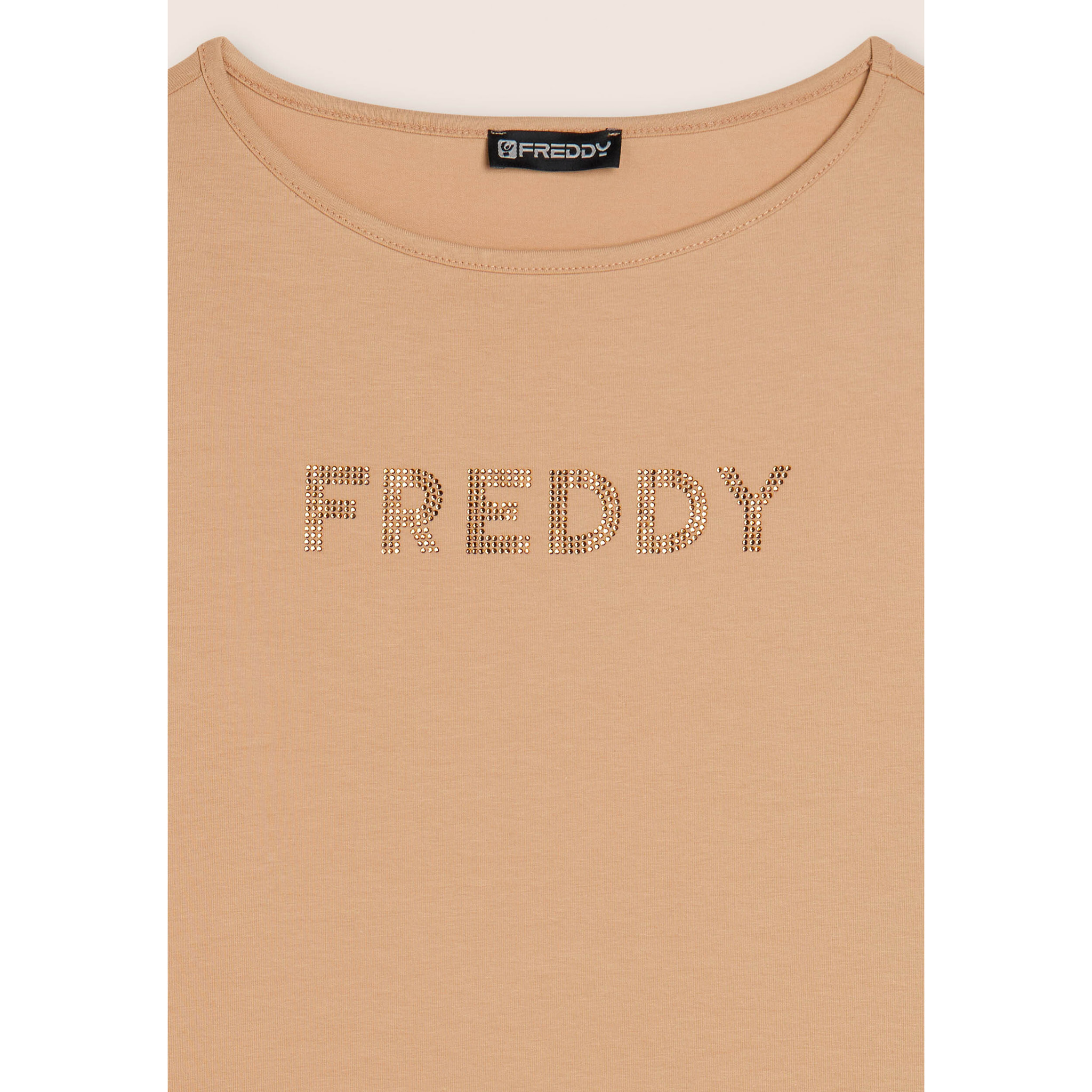 T-shirt a maniche lunghe in jersey con logo FREDDY in strass