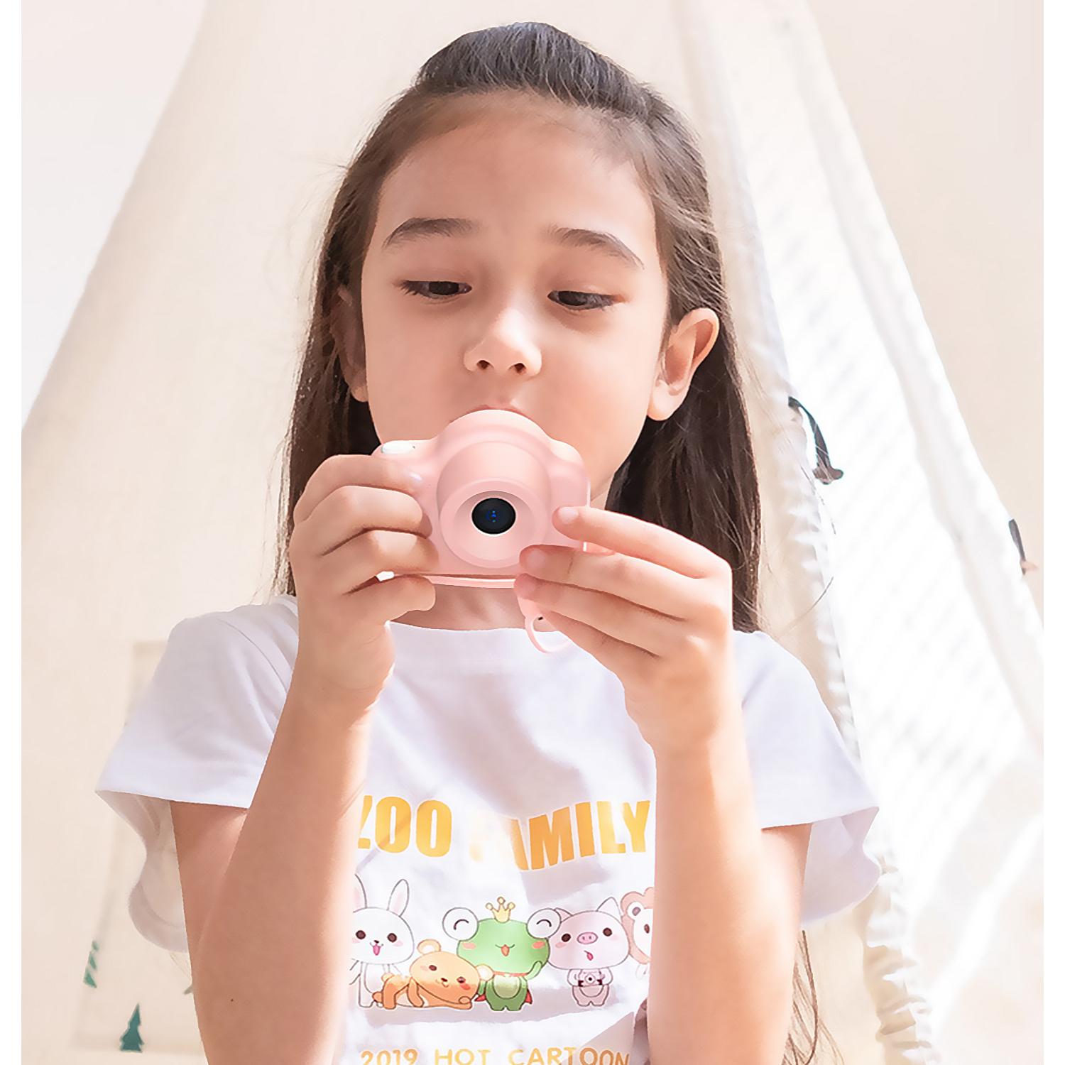 Fotocamera per bambini A1 per foto e video. Disegno dell'anatroccolo. 20 mpx e video HD. Fotocamera posteriore per selfie.