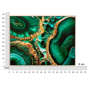 DIPINTO SU TELA LACCATO SMERALDY -B- C/CORNICE CM 82X4X62