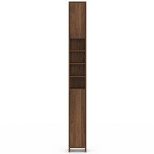 Colonne salle de bain Tom effet noyer 2 portes 4 niches