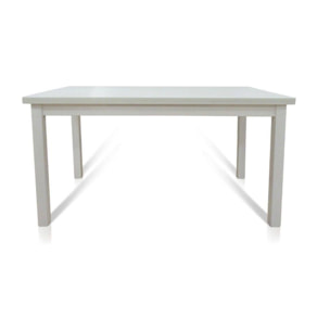 Tavolo per sala da pranzo estensibile, Tavolo moderno con allunghe, Consolle allungabile, cm 80x130/210h76, colore Bianco frassinato