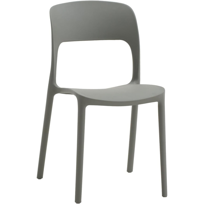 Set da 4 sedie SOUTH BEACH in polipropilene grigio