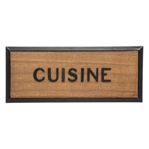 Plaque de porte bois métal 22x9cm