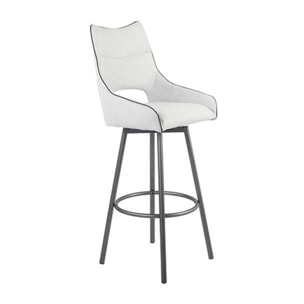 Chaise haute pivotante tissu & pieds métal - KEN