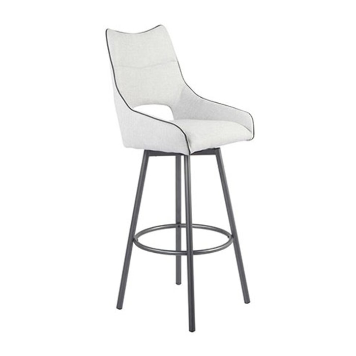 Chaise haute pivotante tissu & pieds métal - KEN
