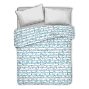 Copriletto di cotone marina riga verde