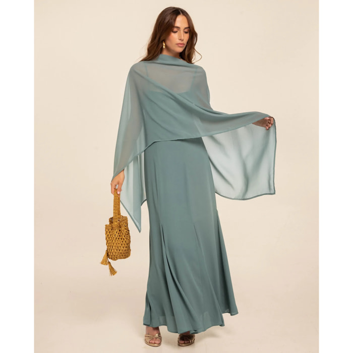 Vestido largo corte imperio con godets