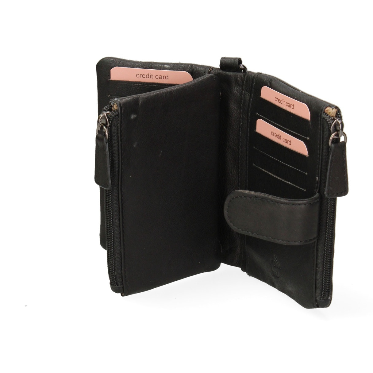 Portafoglio donna in vera pelle - Modello False - Casual - 13.5 x 10.0 x 3.0 cm
