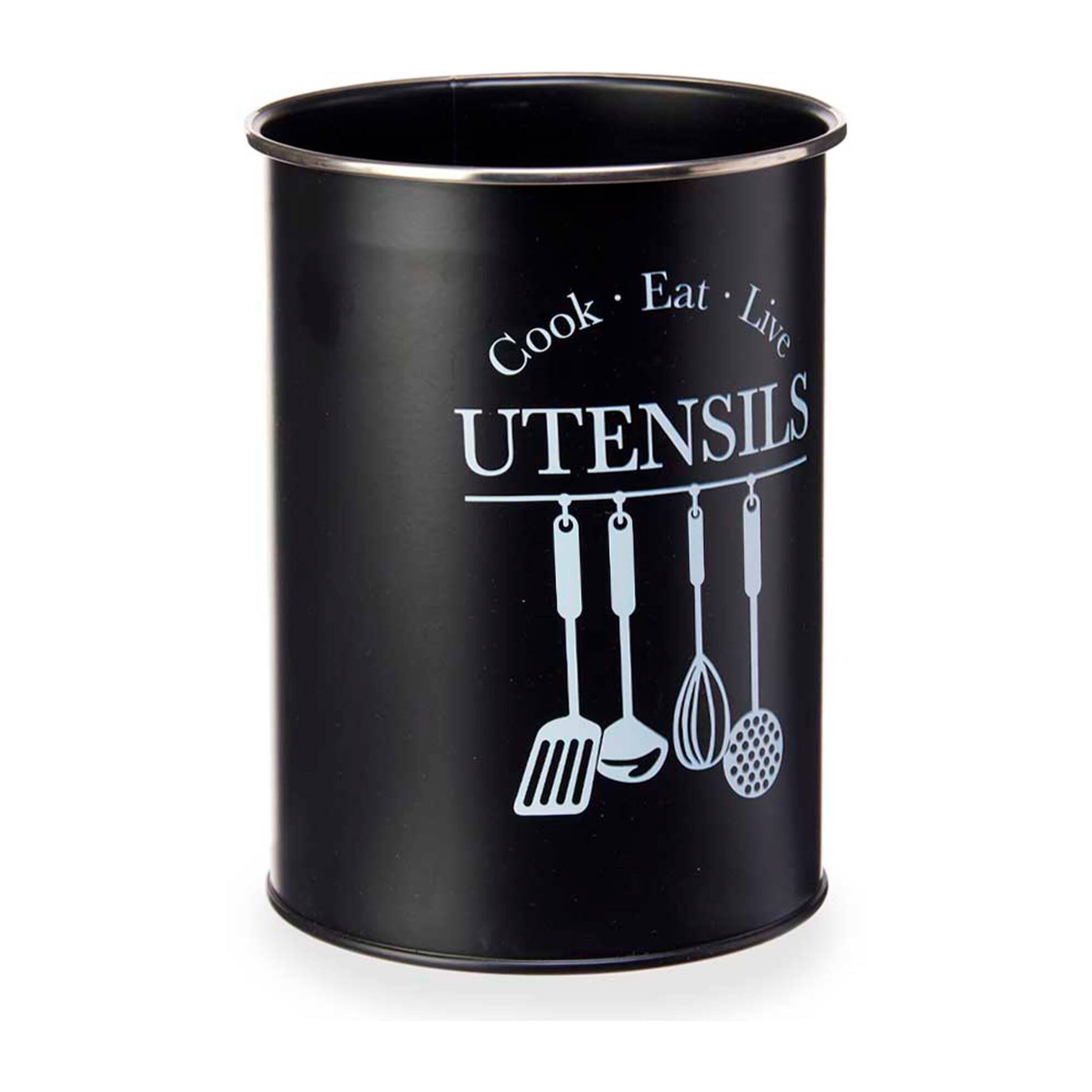 Portautensilios metal redondo negro filo colección kinvara