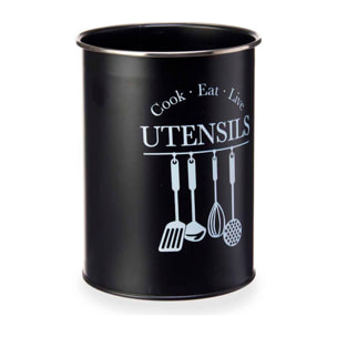 Portautensilios metal redondo negro filo colección kinvara