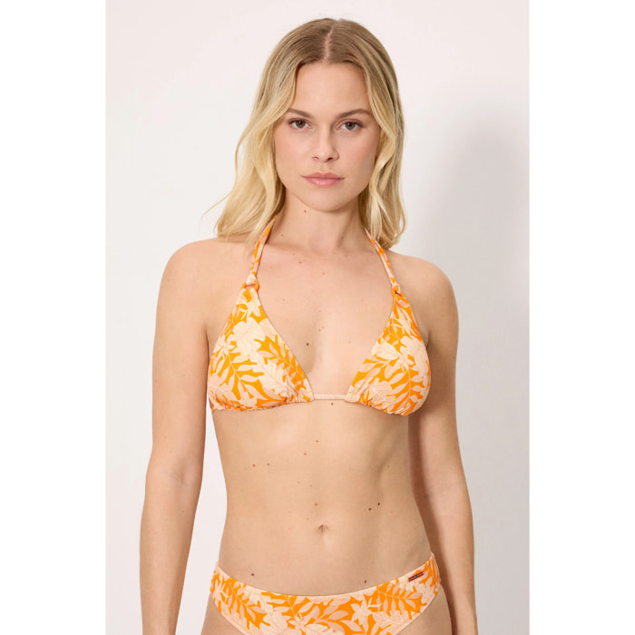 Top bikini a triangolo Giallo