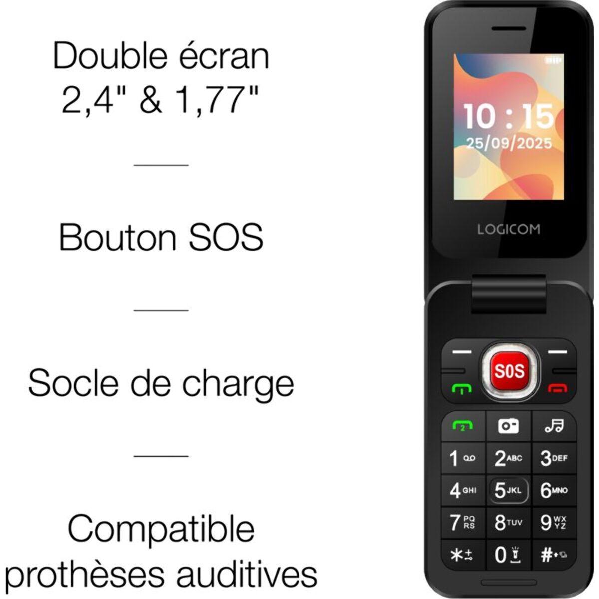Téléphone portable LOGICOM Fleep S90 Noir