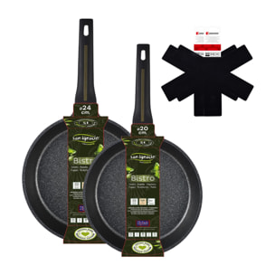 Set de 2 sartenes Ø20Ø24cm con protectores Bistro San Ignacio