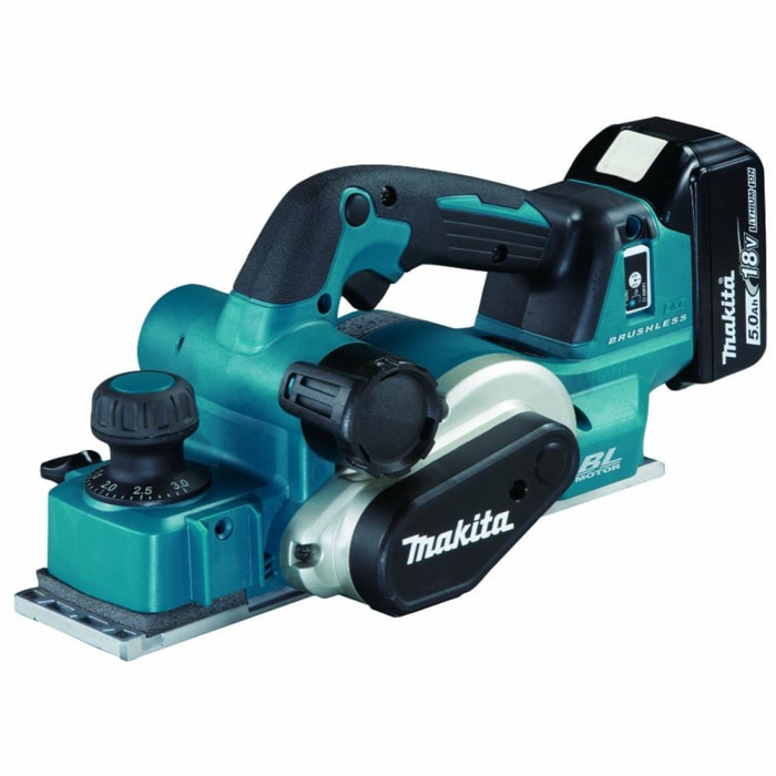 Rabot 18V LXT 82 mm - MAKITA - avec 2 batteries 18V 5.0Ah - chargeur - MakPak - DKP181RTJ