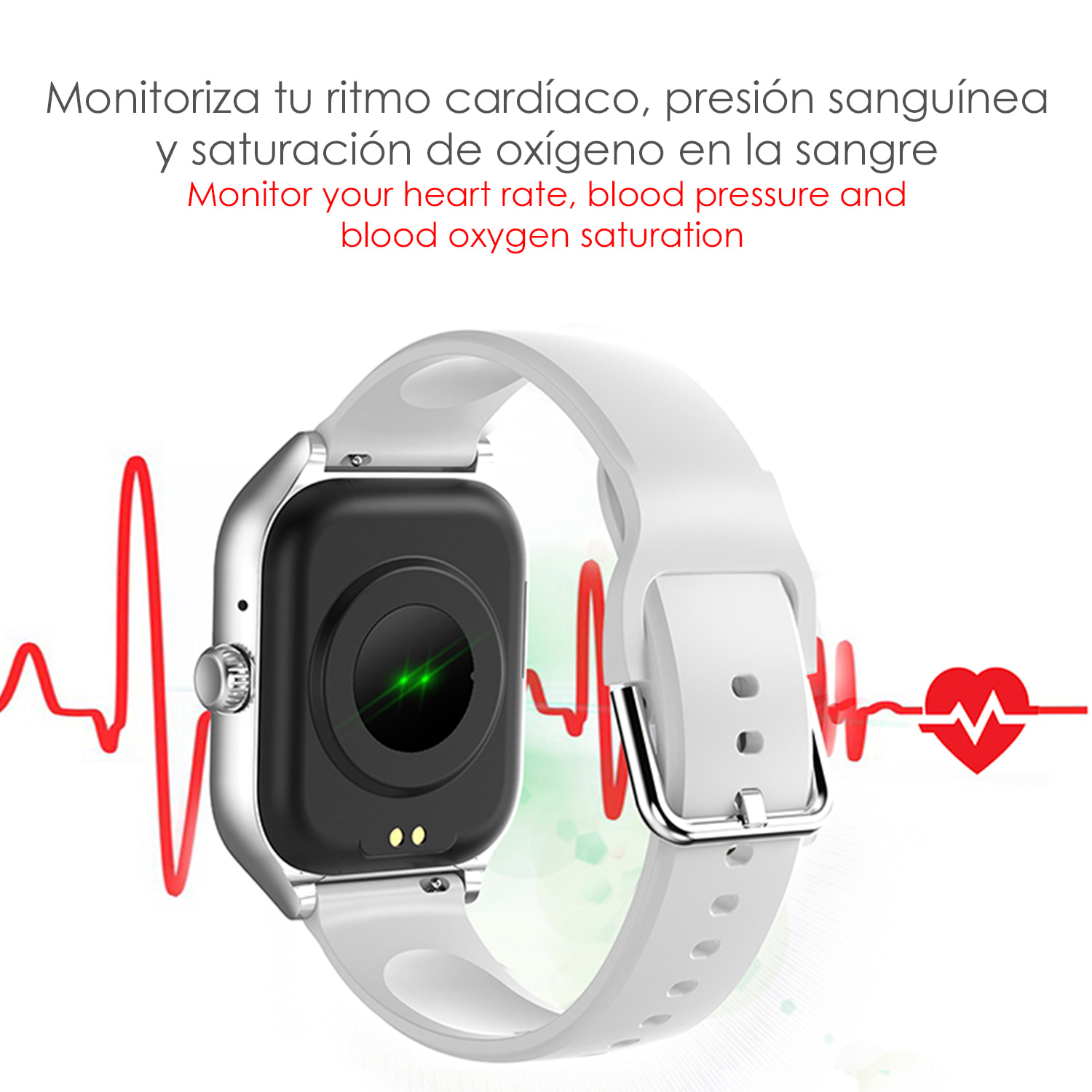 Smartwatch GTS4 Plus con llamadas BT, notificaciones push. Monitor deportivo y de salud. Corona multifunción. 2 correas silicona y metal.