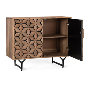 Aparador de Madera de Mango Estilo Contemporáneo Geométrico