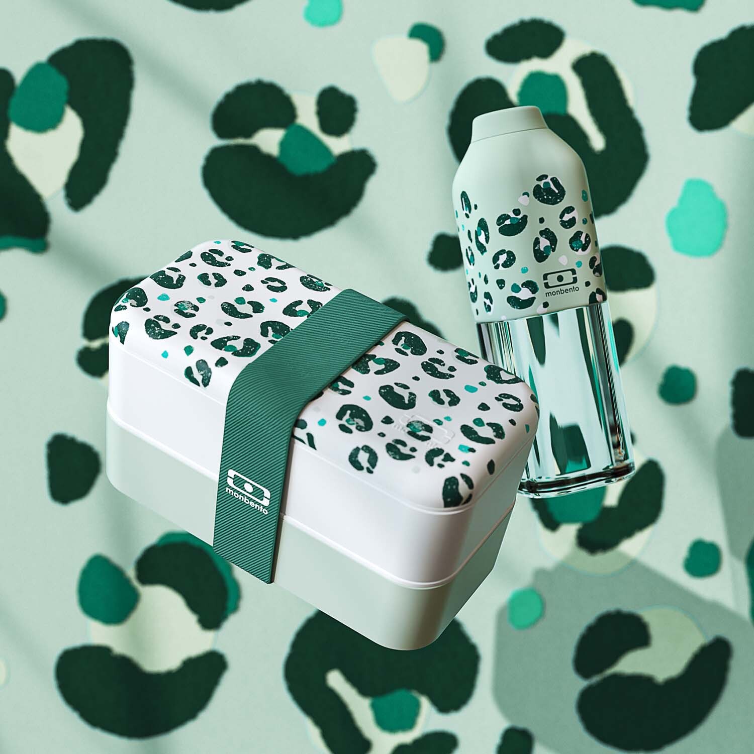 Bouteille réutilisable Positive M 500ml vert Léopard