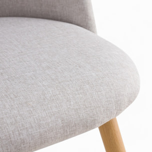 Lot de 2 chaises en tissu taupe chiné clair et pieds en métal - Cozy