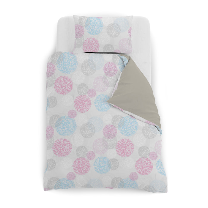 PARURE COPRIPIUMINO FANTASY MADE IN ITALY MICROFIBRA-MOLECOLE PIAZZA E MEZZA