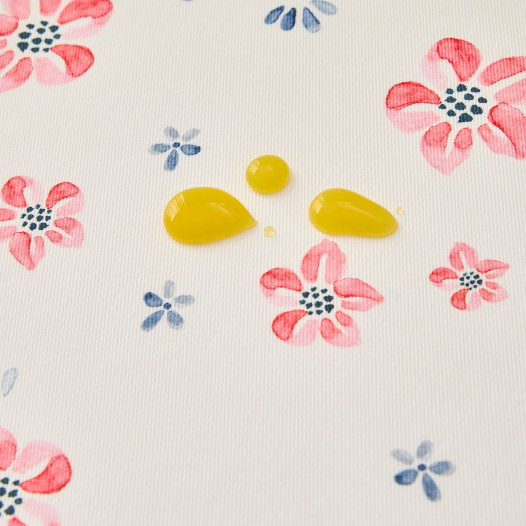 Mantel antimanchas redondo flores y hojas Tiler color azul 100% Algodón