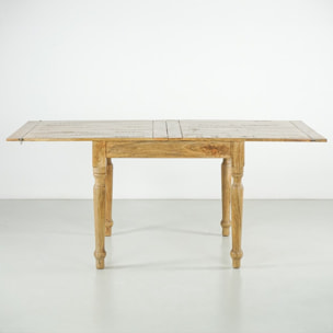 Tavolo da pranzo allungabile in mango naturale 90-180x90x77 - Salento