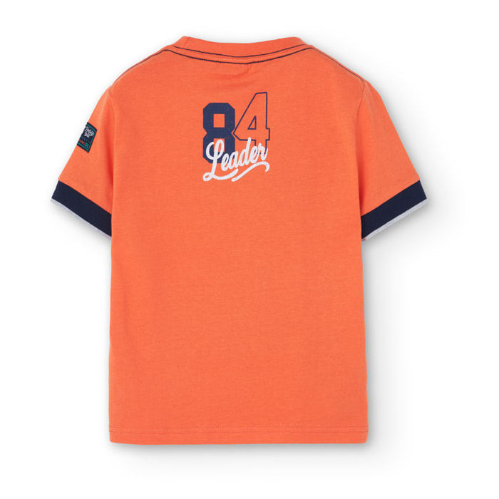 Camiseta niÃ±o estampada, mangas cortas, naranja, 508047