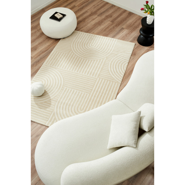 BIANCA - Tapis motif en relief crème