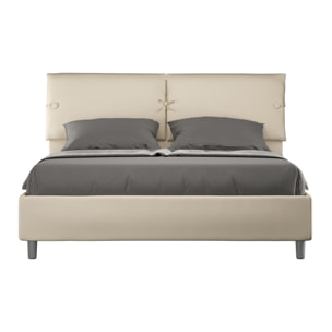 Cama sin somier acolchada 160x210 cuero sintético gris paloma Sleeper