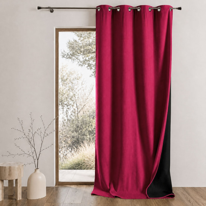 Rideau thermique phonique et semi occultant KONFOR - Rouge
