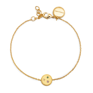 Pulsera Medallion Spark Color Baño Oro