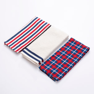 Set 6pzs paños de cocina 50x70cm 400gsm 100%algodón teñido el ganso