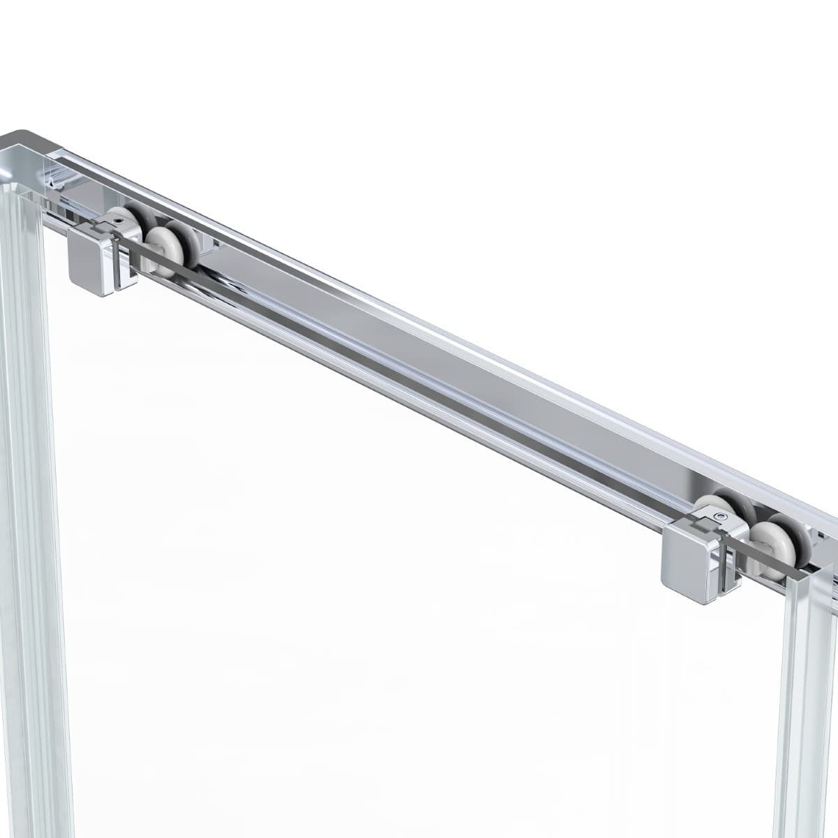 Projet 90x90 cm set cabine de douche carrée en verre sécurit avec receveur, système de douche et profilés (SATPROBOXQ90CRT)