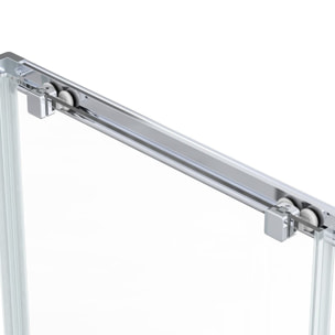 Projet 90x90 cm set cabine de douche carrée en verre sécurit avec receveur, système de douche et profilés (SATPROBOXQ90CRT)