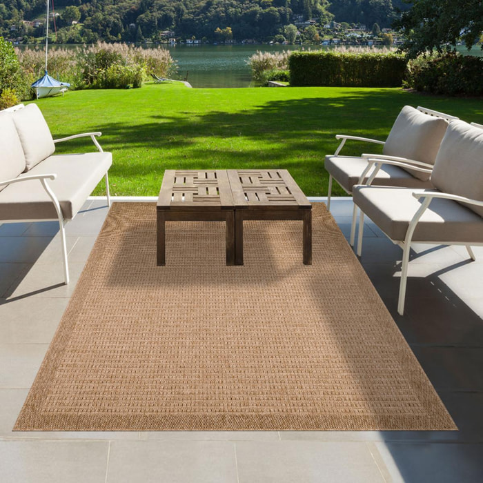 Tapis extérieur tissé kilim rond GOVI