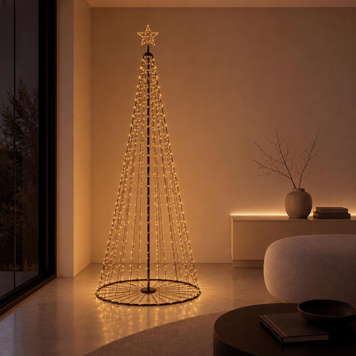 Led/albero 3,60 mt 1070 led da esterno 10% flas - Pezzi 1 - BIANCO - Bianchi Dino SpA