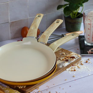 Crêpière 26cm avec revêtement céramique crème - tous feux COLORAMA