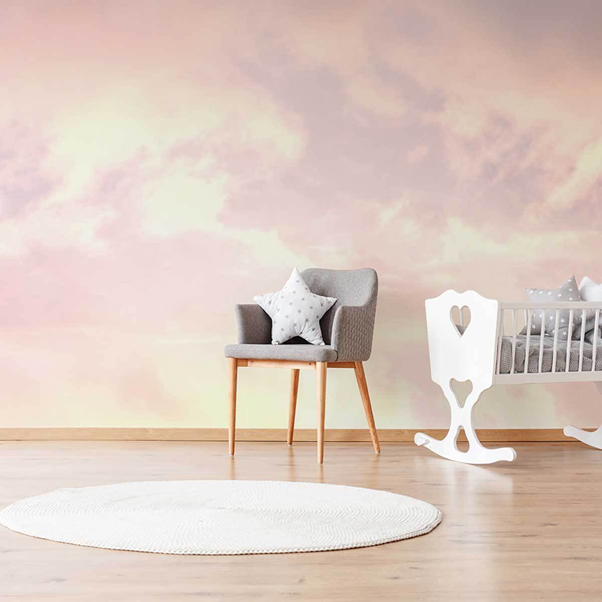 Papier peint panoramique Aube rose  Intissé