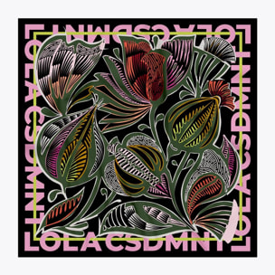 Foulard satinato foglie rigogliose