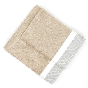 Set Spugna VENTOTENE 2 Pezzi: Viso+Ospite - Nocciola - 450 gr/m² - Puro Cotone