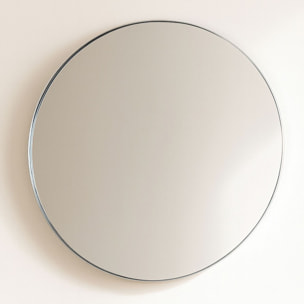Miroir rond loft avec contour en étain noir 92cm LOFT