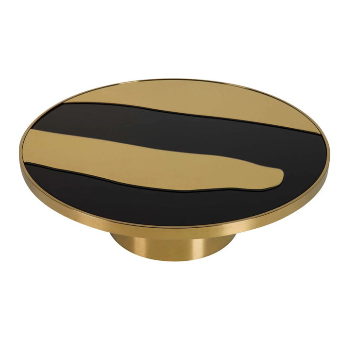 Mesa Centro Acero Inoxidable Dorado 100x100x33 Cm