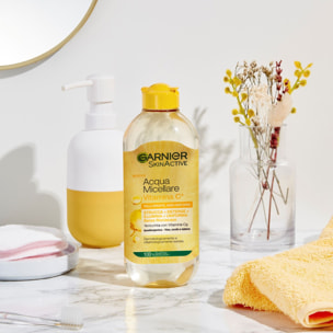 2x Acqua Micellare Vitamina C Ipoallergenica SkinActive Struccante Detergente Illuminante Uniformante Senza Risciacquo - 2 Flaconi da 400ml