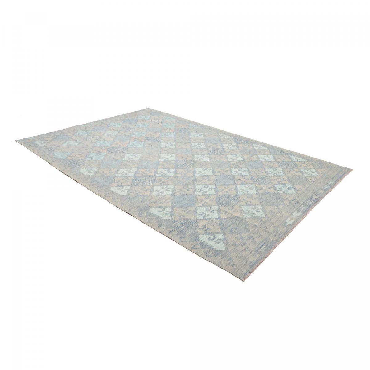 Tapis kilim au motif géométrique, tissé plat en laine, ZANURIL